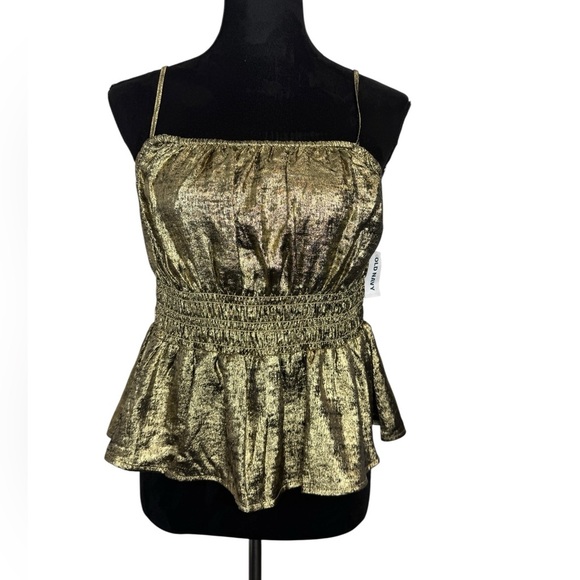 💎 Old Navy Satin Cami Shiny Top Gold - Picture 2 of 11